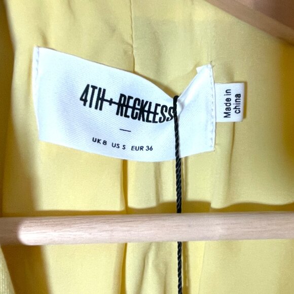 🍂🍁 4th & Reckless Tailored Blazer Dress Muted Yellow SMALL Long Sleeve NEW - Picture 9 of 13